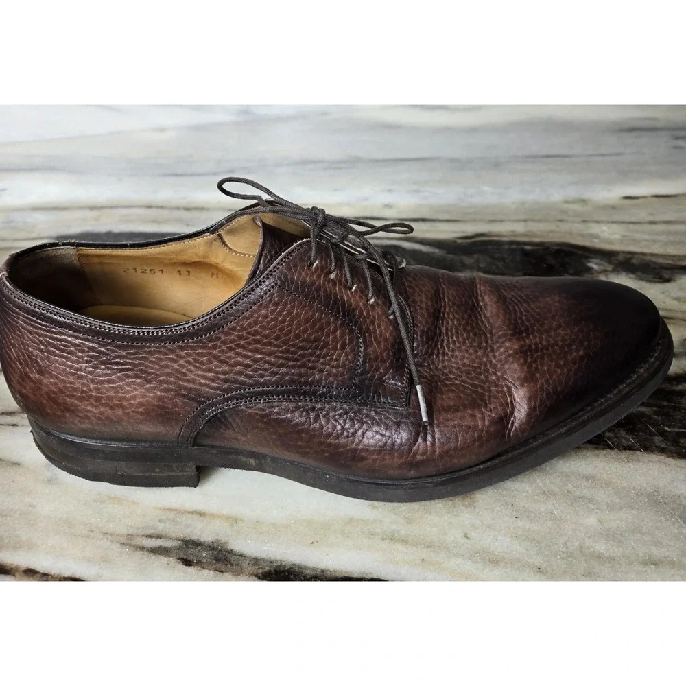 Magnanni Plain Toe Derby US Sz‎ 10 M   Brown 2 Tone Spain Made Mens Dress Shoes